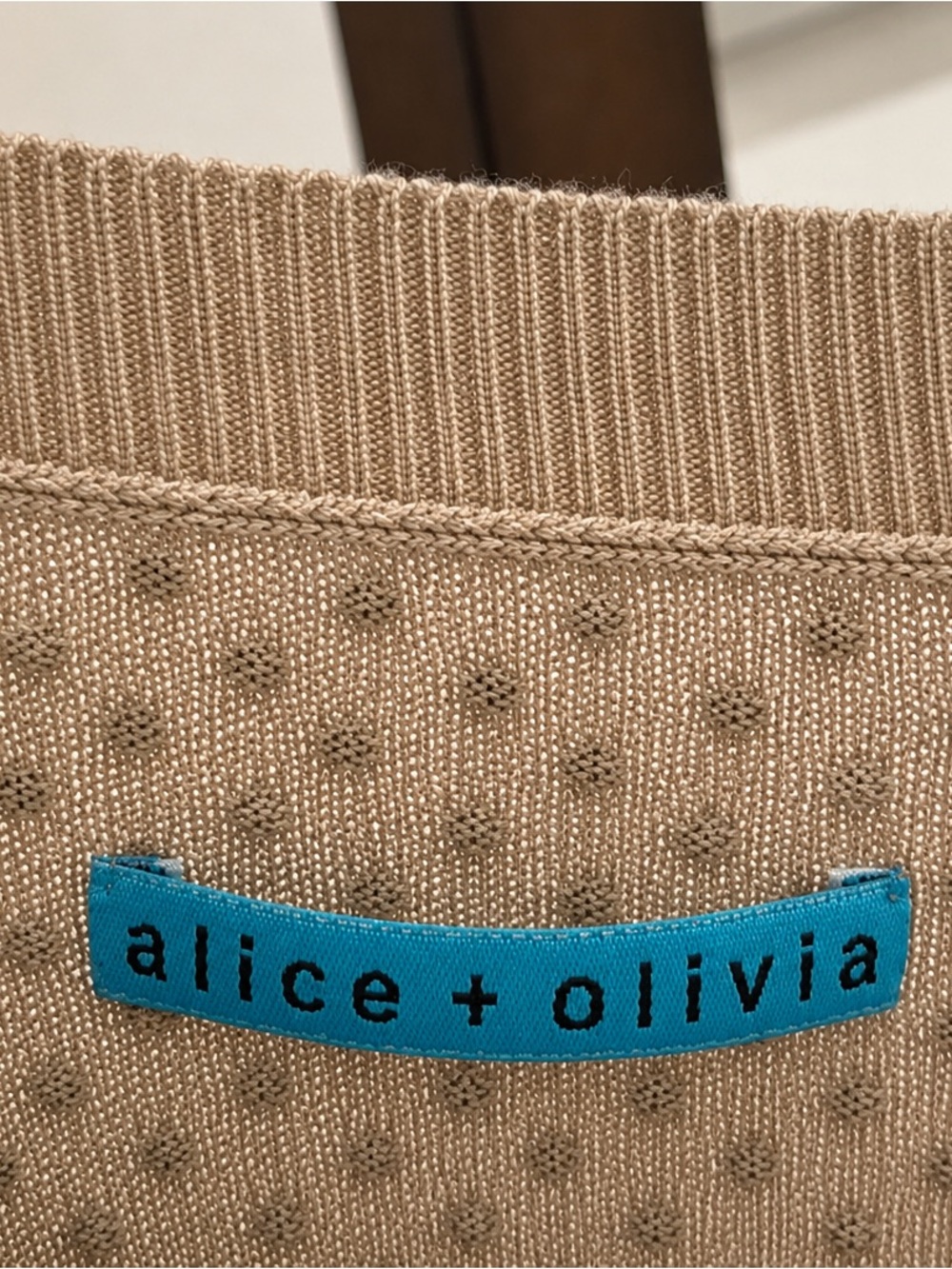 $500 Alice + Olivia Camel Jeweled Crewneck Sweater - Picture 5 of 5